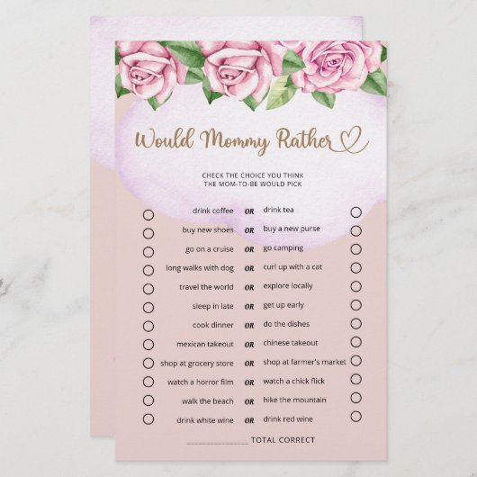 ママはむしろテディベアの女の子の赤ちゃんシャワー (正面/裏面)