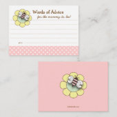 ママはアドバイスカードベビーシャワー |ピンク アドバイスカード (正面/裏面)