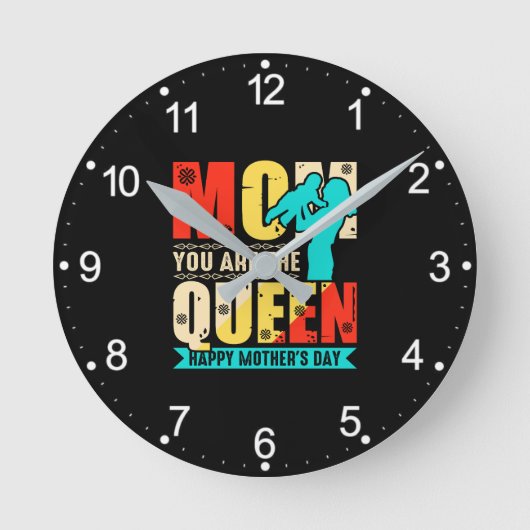 ママはクイーン–67761 ラウンド壁時計 (正面)