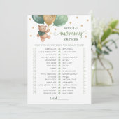 ママはゲームの赤ちゃんシャワーパーティーカード 招待状 (スタンド正面)