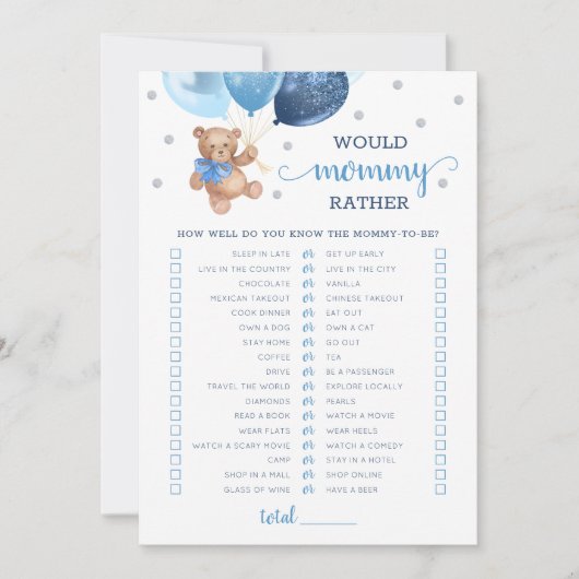 ママはゲームの赤ちゃんシャワーパーティーカード 招待状 (正面)