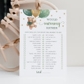 ママはゲームの赤ちゃんシャワーパーティーカード 招待状