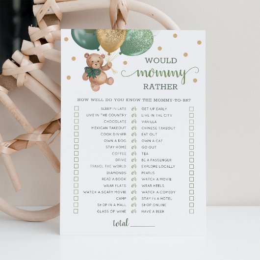 ママはゲームの赤ちゃんシャワーパーティーカード 招待状