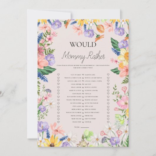 ママはゲームの赤ちゃんシャワーパーティーカード 招待状 (正面)