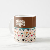 ママはコーヒーがいる 茶色 白 ハート コーヒー豆 コーヒーマグカップ (正面左)