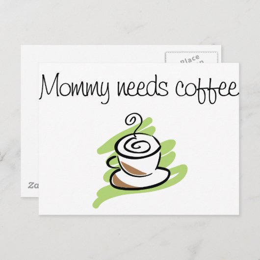 ママはコーヒーが必要なの ポストカード (正面/裏面)