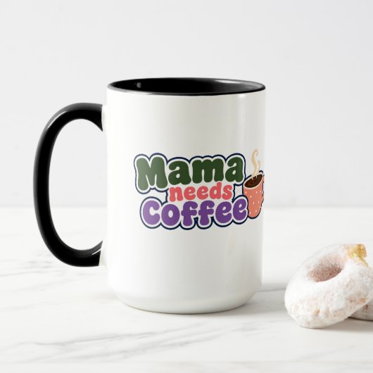 ママはコーヒーが必要 おもしろマママグ マグカップ (ドーナツ付き)