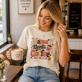 ママはコーヒーが必要 フェイクヤーン トライブレンドTシャツ