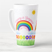 ママはゴージャスな虹 – かわいい母の日の贈り物 カフェラテマグ (左アングル)
