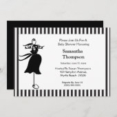 ママはシルエットベビーシャワー招待状 招待状 (正面/裏面)