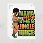 ママはジュースのジャングル飲みクリスマスショウ飲む シーズンポストカード (正面/裏面)