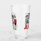 ママはジングルのジュースが欲しい |クリスマス飲みユーモア タンブラーグラス (左)