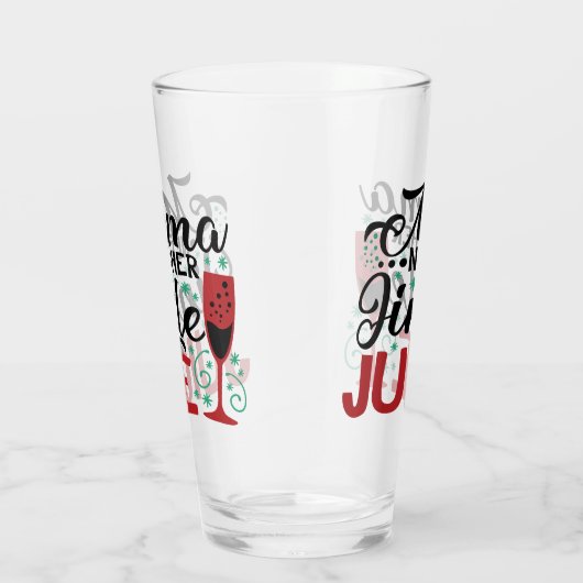 ママはジングルのジュースが欲しい |クリスマス飲みユーモア タンブラーグラス (右)