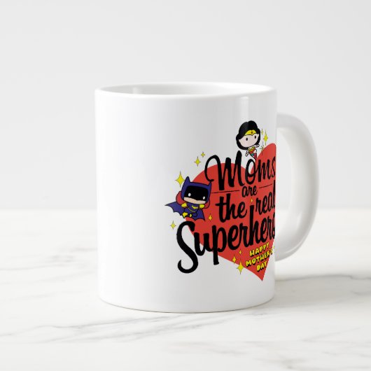 ママはスーパーヒーロー実在だ ジャンボコーヒーマグカップ (正面右)