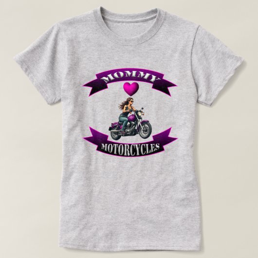 ママはバイクが大好き Tシャツ (デザイン正面)