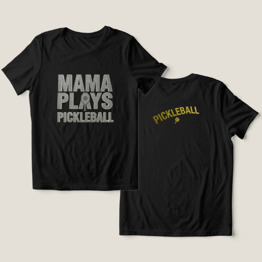 ママはピックルボールが好き Tシャツ (デザイン正面&裏面)