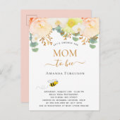 ママはフローラかわいい赤面ピンクの女の子ベビーシャワー ポストカード (正面/裏面)
