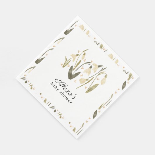 ママはフローラエレガントの赤ちゃんシャワー新生児 スタンダードランチョンナプキン (角)