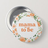 ママはフローラカボチャの赤ちゃんシャワー 缶バッジ (正面&裏面)