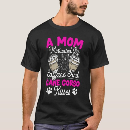ママはマスティフ+カネコルソ愛好家 Tシャツ (正面)