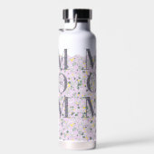 ママはヨガのライトパープルの花をピラティス ウォーターボトル (右面)