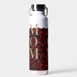 ママはヨガ濃い赤い花をピラティス ウォーターボトル