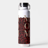 ママはヨガ濃い赤い花をピラティス ウォーターボトル (背面)