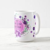 ママは世界一のママ ラベンダー花 コーヒーマグカップ (正面右)