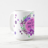 ママは世界一のママ ラベンダー花 コーヒーマグカップ (正面左)