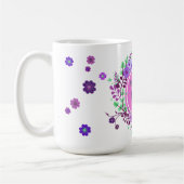 ママは世界一のママ ラベンダー花 コーヒーマグカップ (左)