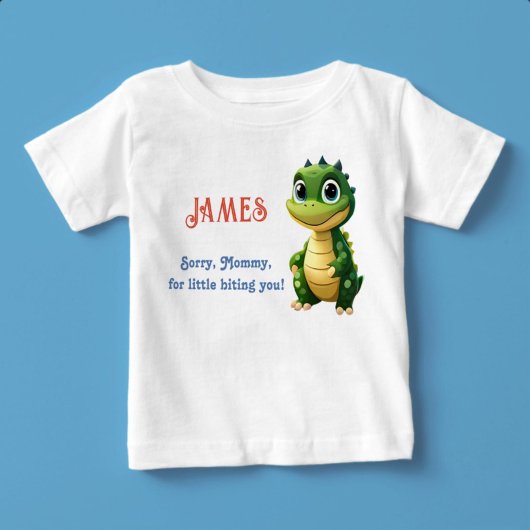 ママは噛んでごめんなさい名前をカスタムする ベビーTシャツ