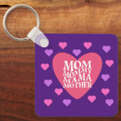 ママは多くの名前を持っているメタルスクエアキーチェーン キーホルダー (正面)