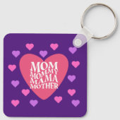 ママは多くの名前を持っているメタルスクエアキーチェーン キーホルダー (裏面)