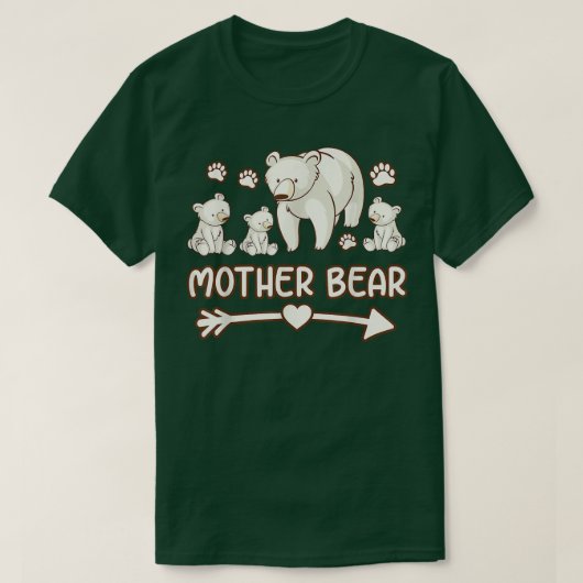 ママは女の子、ママは赤シャツ3枚 Tシャツ (デザイン正面)
