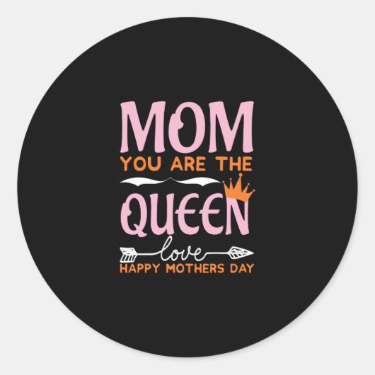 『ママは女王が幸せな母の日を愛する』 ラウンドシール (正面)