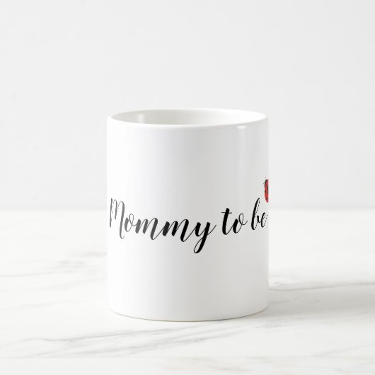 ママは妊娠シルエットとラディバグのマグカップ コーヒーマグカップ (中央)