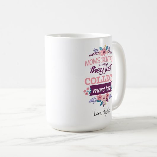 ママは年を取らないだけ愛を集める コーヒーマグカップ (正面右)