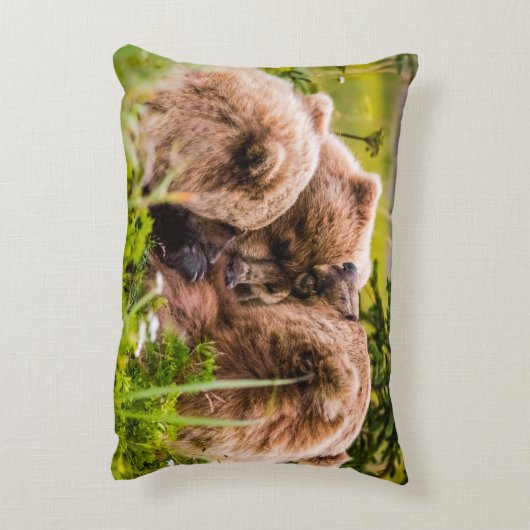 ママは彼女の2つの子供を看護するクラーク湖ナシア アクセントクッション (裏面(縦))