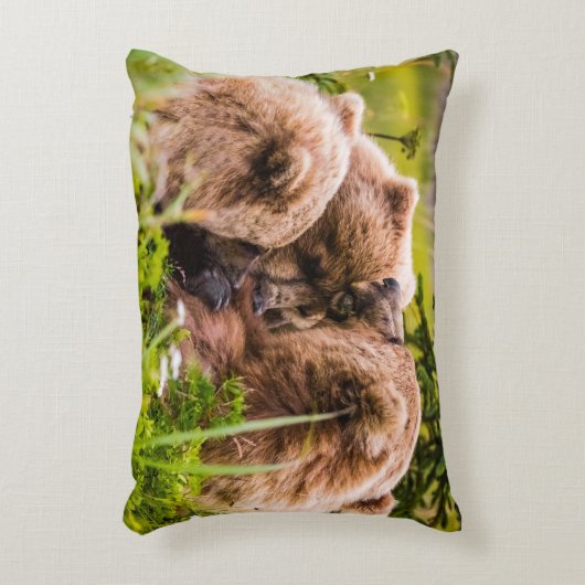 ママは彼女の2つの子供を看護するクラーク湖ナシア アクセントクッション (正面(垂直))