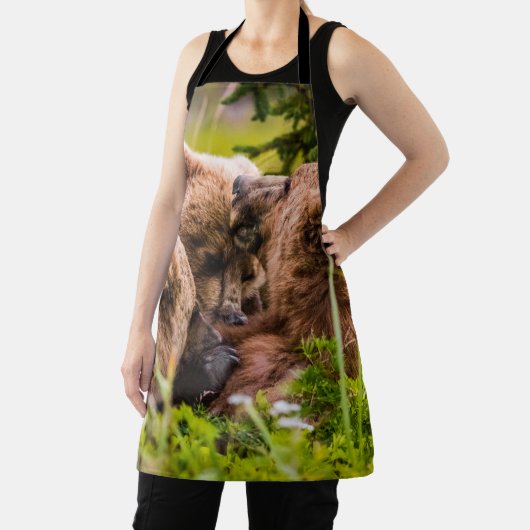 ママは彼女の2つの子供を看護するクラーク湖ナシア エプロン (インサイチュ)