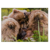 ママは彼女の2つの子供を看護するクラーク湖ナシア カッティングボード (正面)