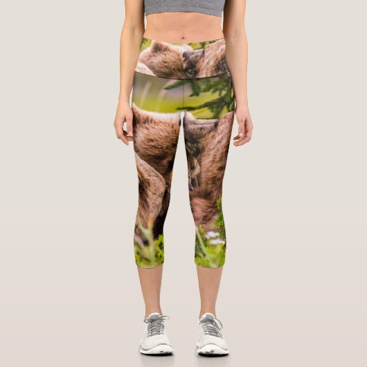 ママは彼女の2つの子供を看護するクラーク湖ナシア カプリレギンス (正面)