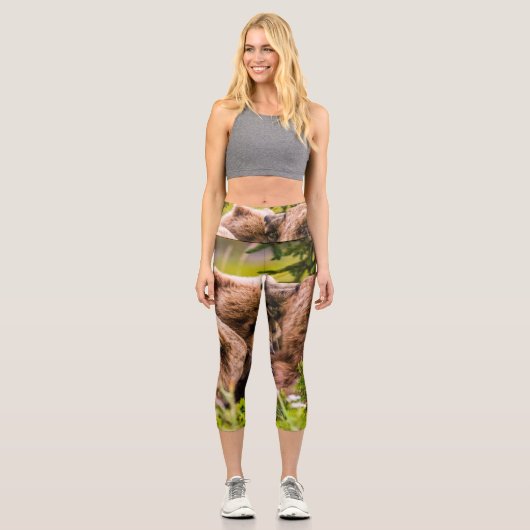 ママは彼女の2つの子供を看護するクラーク湖ナシア カプリレギンス (正面)