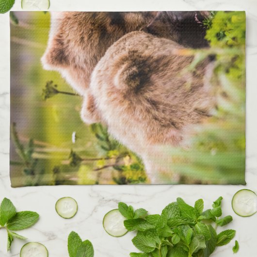 ママは彼女の2つの子供を看護するクラーク湖ナシア キッチンタオル (折り畳み)