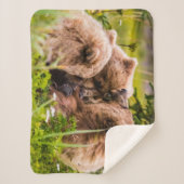 ママは彼女の2つの子供を看護するクラーク湖ナシア シェルパブランケット (正面)