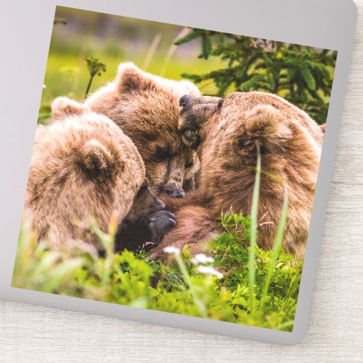 ママは彼女の2つの子供を看護するクラーク湖ナシア シール (詳細)