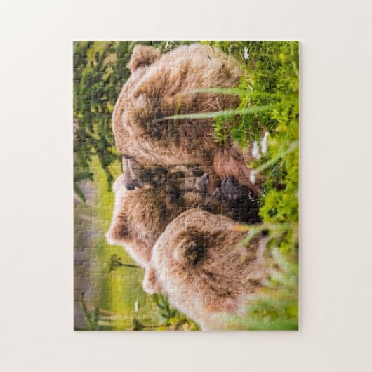 ママは彼女の2つの子供を看護するクラーク湖ナシア ジグソーパズル (縦)