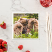 ママは彼女の2つの子供を看護するクラーク湖ナシア スタンダードカクテルナプキン (インサイチュ)