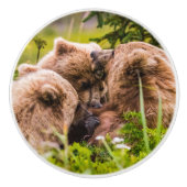 ママは彼女の2つの子供を看護するクラーク湖ナシア セラミックノブ (正面)