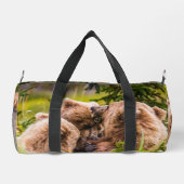 ママは彼女の2つの子供を看護するクラーク湖ナシア ダッフルバッグ (裏面)